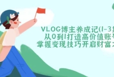 VLOG博主养成记（1-3期）从0到1打造高价值账号，掌握变现技巧开启财富之门
