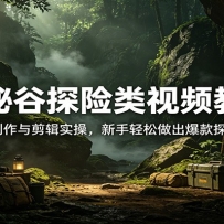 神秘谷探险类视频教程：文案创作与剪辑实操，新手轻松做出爆款探险视频