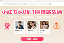 小红书从0到1赚钱实战课：账号定位、 爆款创作 、导流变现全攻略