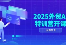 2025外贸AI特训营开课：涵盖品牌选品/AI建站/主动/被动获客/社媒开发/等等