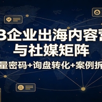 B2B企业出海内容营销与社媒矩阵：流量密码+询盘转化+案例拆解