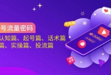 视频号流量密码：涵盖认知篇、起号篇、话术篇、选品篇、实操篇、投流篇