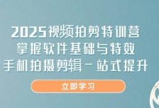 2025视频拍剪特训营，掌握软件基础与特效，手机拍摄剪辑一站式提升