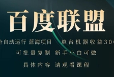 百度联盟 全自动运行 运行稳定  单机300+ 项目稳定  新手 小白可做