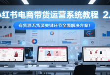 小红书电商带货运营系统教程2.0，有货源无货源关键环节全面解决方案！