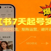 小红书7天起号实战课：爆款笔记，SEO引流，矩阵运营，避开违规快速涨粉