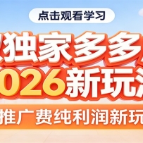 七叔独家多多虚拟，2026新玩法，无推广费，纯利润