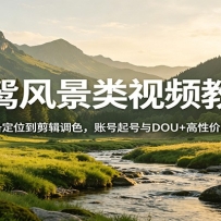 风景视频创作教程：从账号准备定位到剪辑调色，账号起号与DOU+高性价比投放