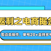快递淘金系列；超级返利之电商掘金2.0，零成本操作，单号20+支持多号