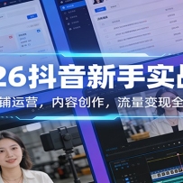 2026抖音新手实战课：店铺运营，内容创作，流量变现全套