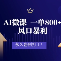 2026年来做AI微课，一单800+，风口暴利，告别打工