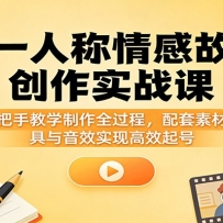 第一人称情感故事创作实战课：手把手教学制作全过程，配套素材工具与音效实