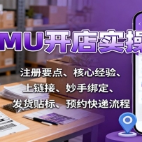 TEMU开店实操课：注册要点、核心经验、上链接、妙手绑定、发货贴标、预约快