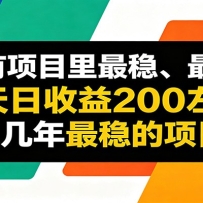 优质线上收益项目，操作简单流程成熟，无需复杂运营，日均稳定收益约200元