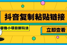 零撸小项目，新玩法，抖音复制链接0.07一条，20秒一条，无限制。