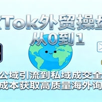 TikTok外贸操盘手从0到1，打通公域引流到私域成交全链路，低成本获取高质量