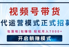 【视频号代运营】全程托管计划招募，躺赚模式，单月轻松变现7000+