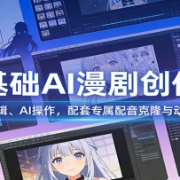 零基础AI漫剧创作营：出图剪辑、AI操作，配套专属配音克隆与动画素材