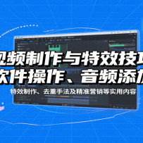 视频制作与特效技巧：软件操作、音频添加、特效制作、去重手法及精准营销等