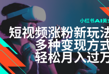 最新风口蓝海项目，小红书AI美女短视频涨粉玩法，多种变现方式轻松月入过万