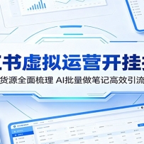小红书虚拟运营开挂指南：赛道货源全面梳理，AI批量做笔记高效引流变现