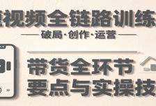 短视频全链路训练营：含破局、创作、运营、带货等多方面，详解各环节要点与