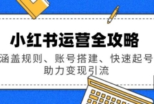 小红书运营全攻略：涵盖规则、账号搭建、快速起号，助力变现引流