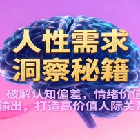 人性需求洞察秘籍，破解认知偏差，情绪价值输出，打造高价值人际关系