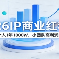 2026IP商业红利课：1个项目3个人1年1000W，小团队高利润变现全流程