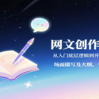 网文创作实用课：从入门底层逻辑到开篇、期待感写法、场面描写及大纲、书名