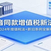 抖音同款增值税新法课：2024年增值税法+新旧条例全解析