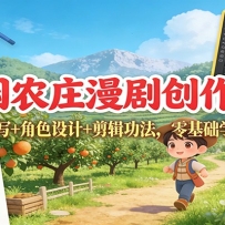 桃园农庄漫剧创作2.0：剧本撰写+角色设计+剪辑功法，零基础学做漫剧