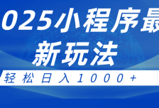2025小程序最新推广玩法，全自动收益日入1000+