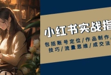 小红书实战指南，包括账号定位/作品制作/发布技巧/流量思维/成交法则等