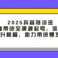2025抖音特训班：直播带货全渠道起号，流量提升秘籍，助力带货爆发