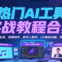 热门AI工具实战教程合集，AI音乐生成、视频创作、数字人制作、CG角色动画、