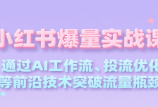 小红书爆量实战课，通过AI工作流、投流优化等前沿技术突破流量瓶颈