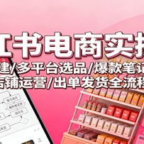 小红书电商实操课：账号搭建/多平台选品/爆款笔记制作/店铺运营/出单发货全