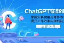 ChatGPT实战课程，掌握安装使用与邮件写作，提升工作效率与赚钱能力