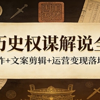 抖音历史权谋解说全攻略：AI创作+文案剪辑+运营变现落地教学