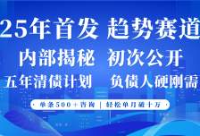 2025年首次公开，真正的事业型赛道，客咨不断，单月轻松破十