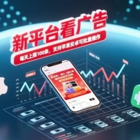 新台看广告，养好机一条5毛到5块，单机日入30到100，支持苹果安卓，可批量