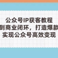 公众号IP获客教程(第3期)，从入门到商业闭环，打造爆款文章，实现公众号高
