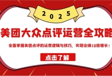 美团大众点评运营全攻略2025，全面掌握美团点评的运营逻辑与技巧，实现业绩
