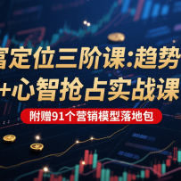 财富定位三阶：趋势研判 + 心智抢占实战课，附赠91个营销模型落地包