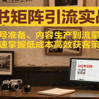 小红书矩阵引流3.0，从账号准备、内容生产到流量变现，快速掌握低成本高效