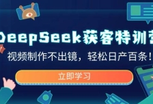 DeepSeek获客特训营，视频制作不出镜，轻松日产百条！