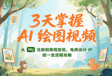 3天掌握AI绘图视频，从MJ 注册到商用变现，电商设计IP统一全流程攻略