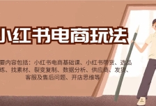 小红书电商玩法：带货/选品/找素材/裂变/数据分析/供应商/发货/售后/开店思