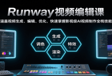 Runway视频编辑课，涵盖视频生成、编辑、优化，快速掌握影视级AI视频制作全